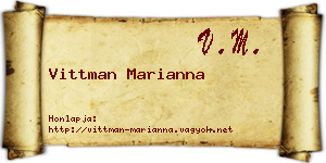 Vittman Marianna névjegykártya